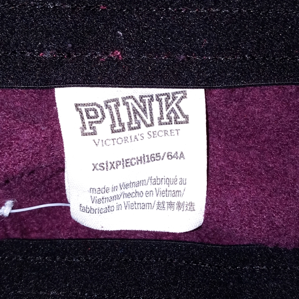 Plum purple "Victoria Secret/PINK" Black/white sweatpants SIZE: XS *@*SEE PICS** - Picture 5 of 5